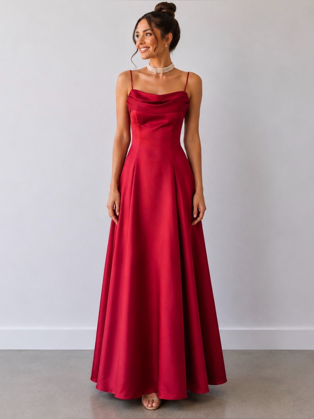 Michaelangelo Red Formal Gown Dress Size 4 Spaghetti Evening Prom Wedding